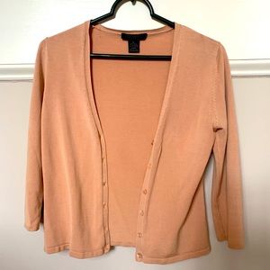 Silk cardigan soft peach color. size S *PRICED TO GO